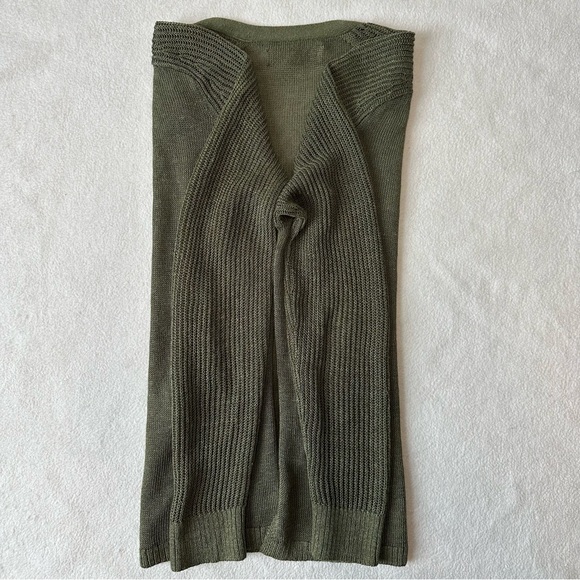 Loft Linen Rayon Blend Olive Green Cardigan No Closure Sage Army, size Medium - Picture 13 of 16